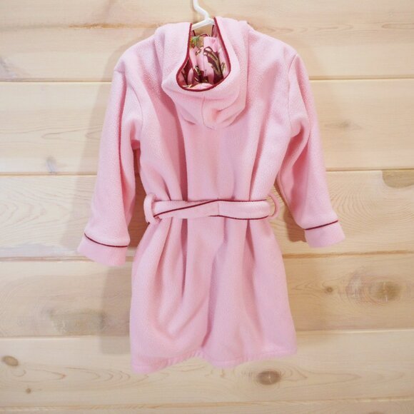 Nick and Nora Toddler Girls Size 3T Pink Sock Monkey Hooded Fleece Robe Belted - Picture 4 of 11